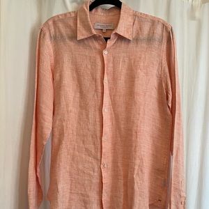 Orlebar Brown Classic Collar Tailored Fit Linen Shirt Size Small